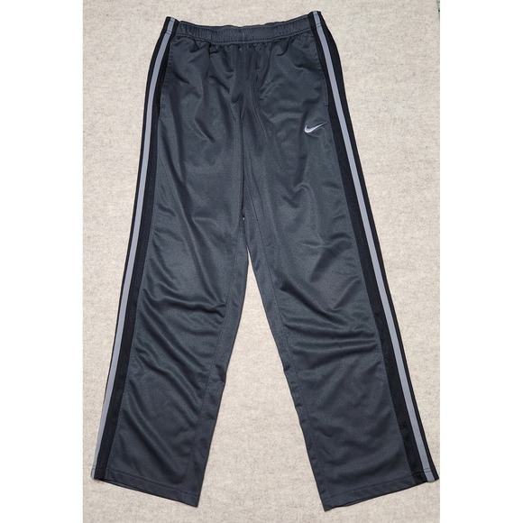 Nike Track Pants Mens Medium Gray Striped Logo Athletic Warmup Training - Picture 1 of 6